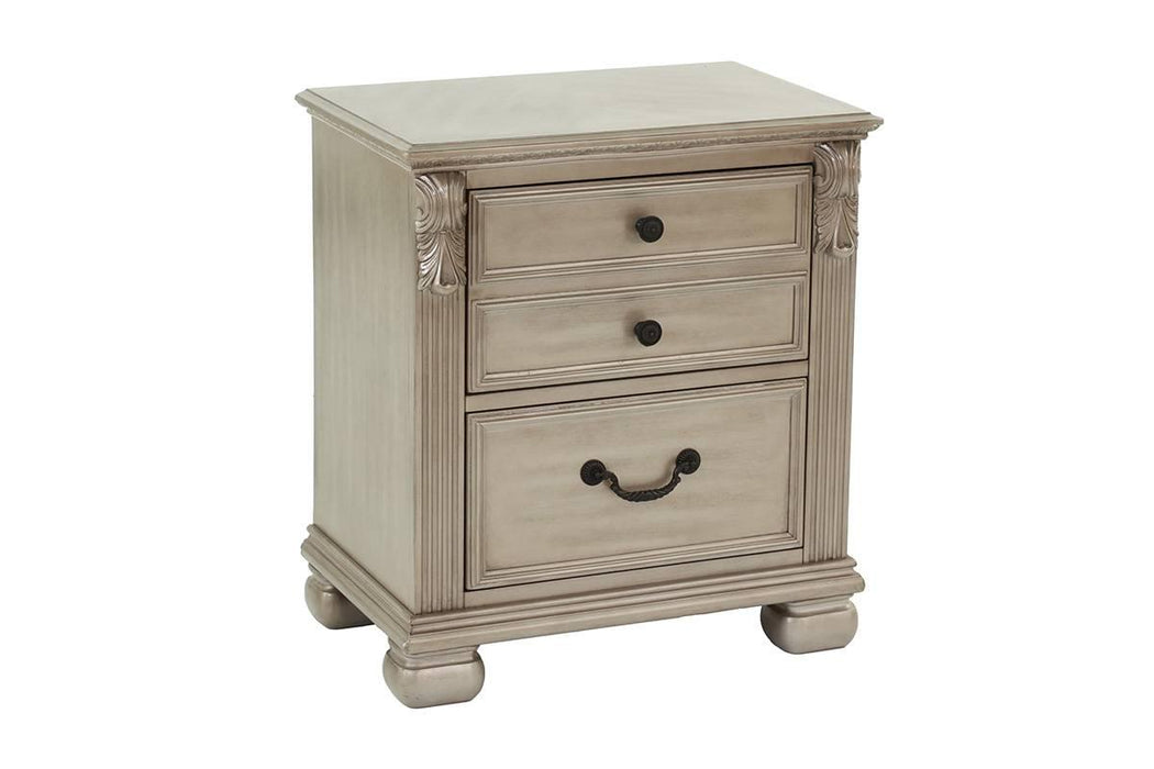 Mcraft Nightstand in Antique Silver