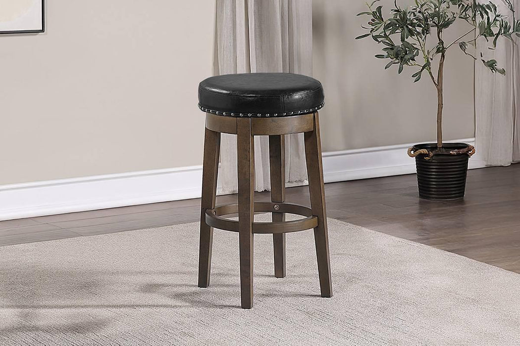 Sfvnco Swivel Barstool in Black Pu/Walnut Frame