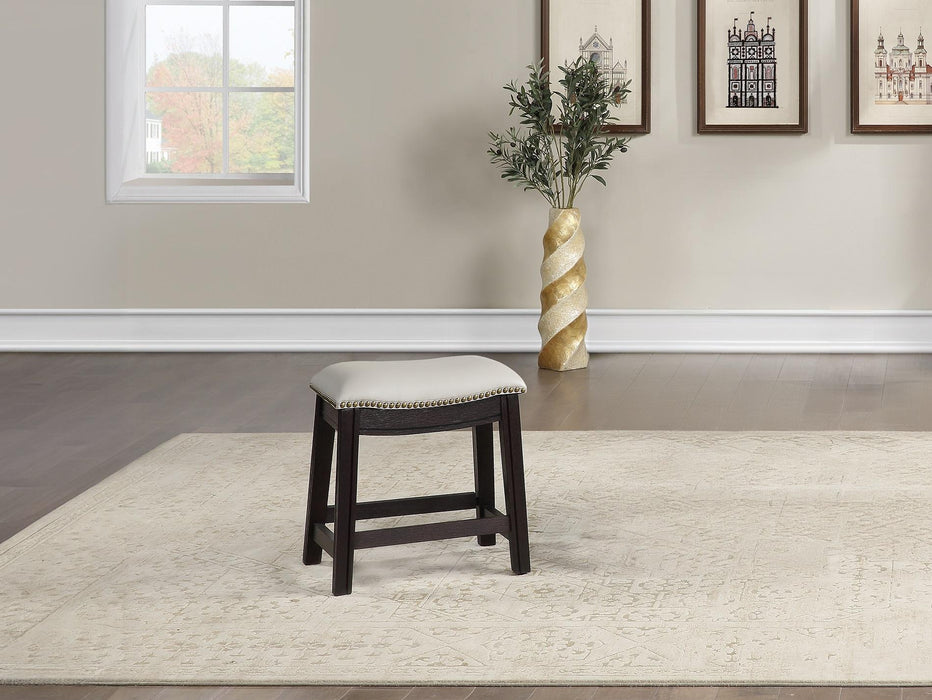 Sfvnco Stool in Grey Pu/Espresso Frame