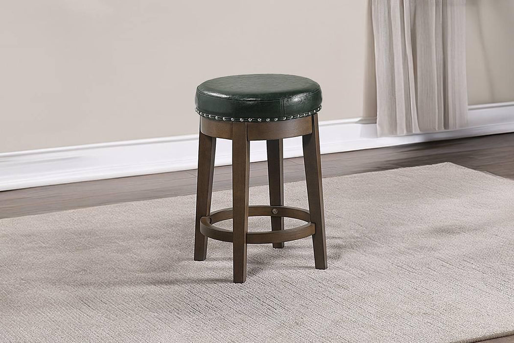 Sfvnco Swivel Counter Stool in Olive Green Pu/Walnut Frame