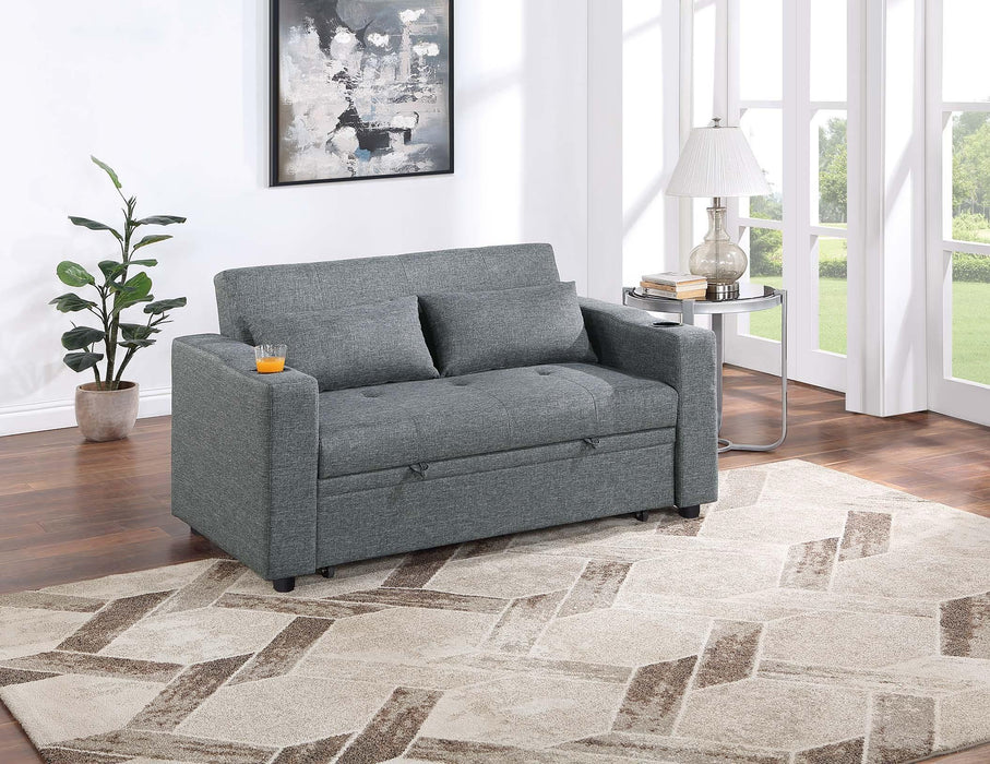 Uniqvn Convertible Sofa in Black Gray