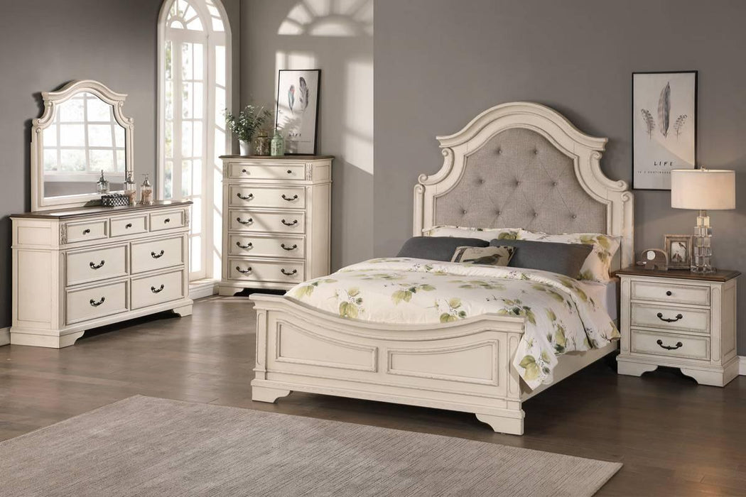 Viethn Queen Bed in Antique White