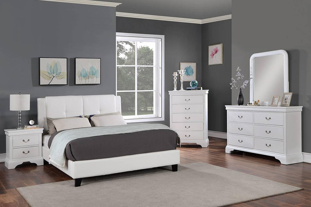 Vphong Easter King Bed in White / Espresso