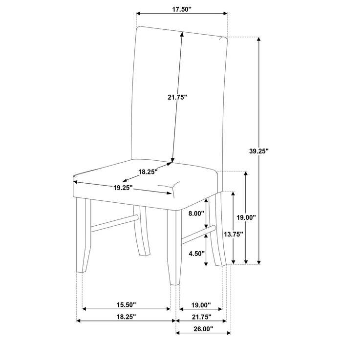 Berning Upholstered Dining Side Chair of 2
