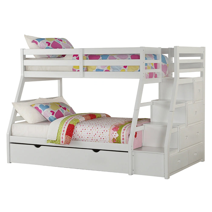 Bunk Bed (T/F) w/Trundle (Full) & Storage
