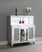 Yvaine 2-door Mirrored Wine Cabinet with Faux Crystal Inlay Silver image