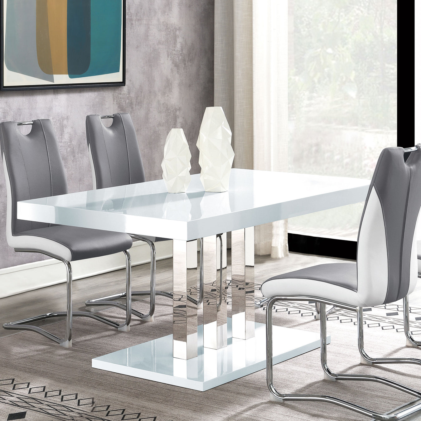 White High Gloss / Stainless Steel