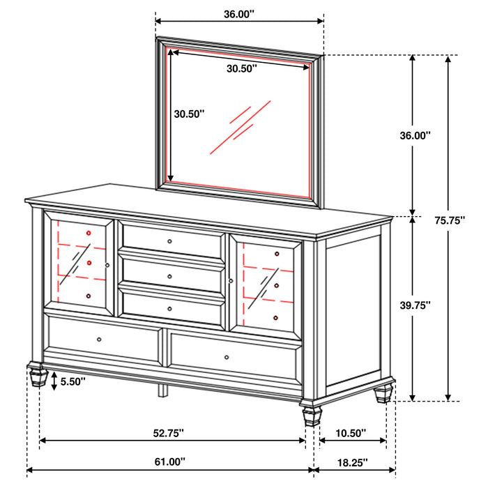 Sandy Beach Dresser With Mirror