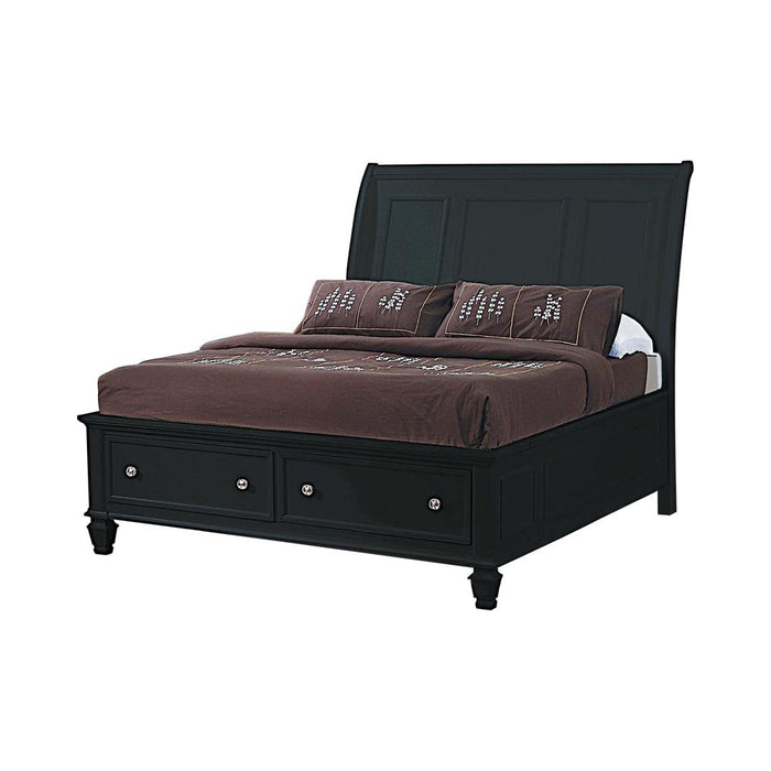 Sandy Beach Queen Storage Sleigh Bed Black image