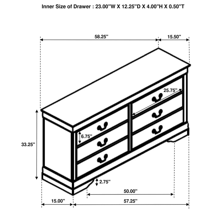 Louis Philippe 4 Pc Bedroom Set