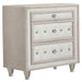 Antonella 3-drawer Upholstered Nightstand Ivory and Camel image