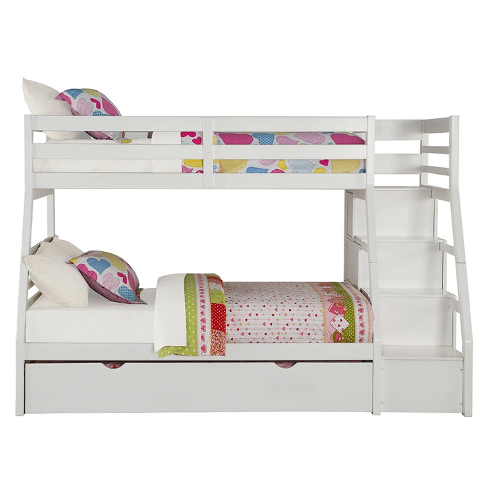 Bunk Bed (T/F) w/Trundle (Full) & Storage