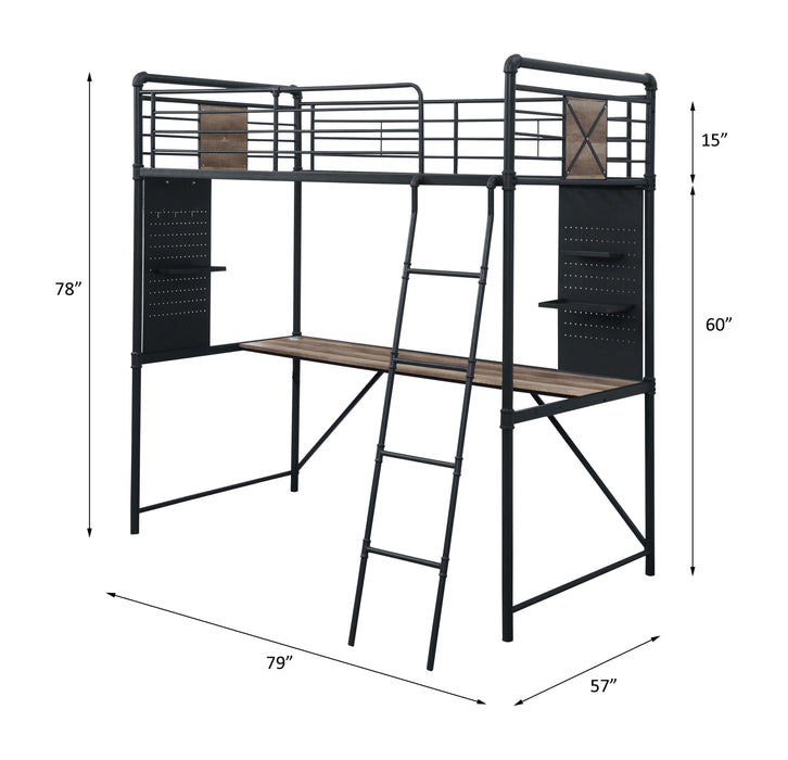 Twin Loft Bed w/Desk