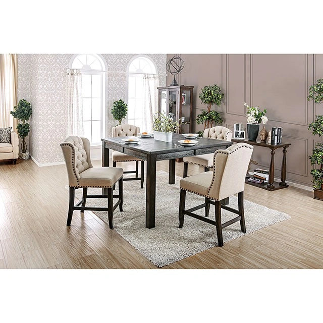 Sania 5 Pc Counter Ht Table Set Rustic