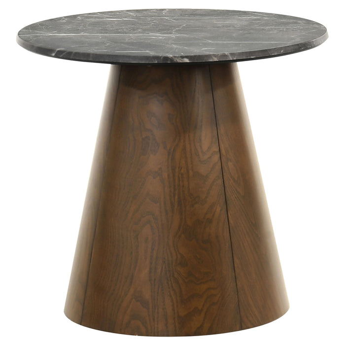 Franklin Round Pedestal End Table
