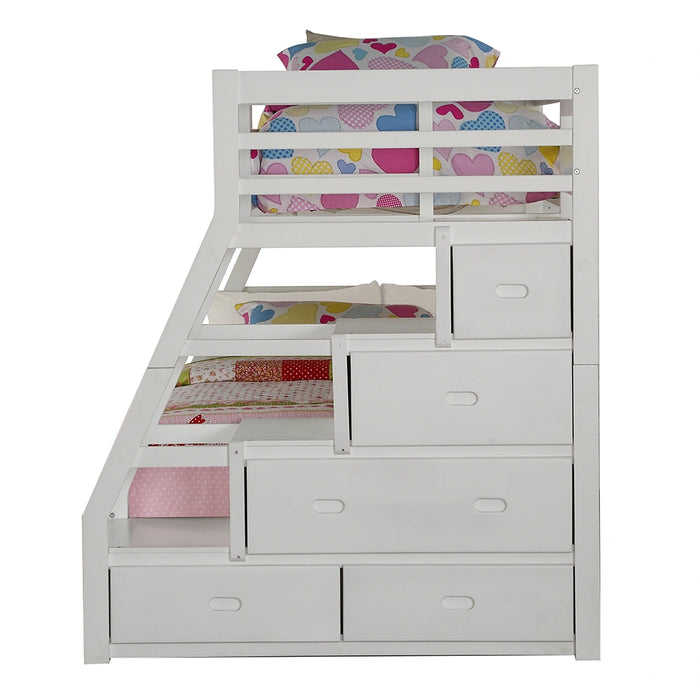 Bunk Bed (T/F) w/Trundle (Full) & Storage