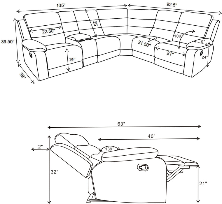 David Reclining Sectionals