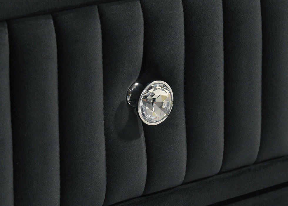Ravenne Velvet Upholstered LED Nightstand
