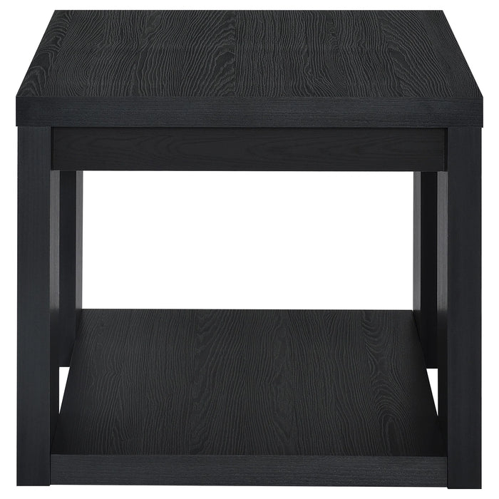 Pavone Open-Shelf Coffee and End Table Set - Black 2-Piece Set