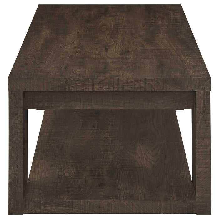 Pavone Open-Shelf Coffee and End Table Set - Dark Rustic Mango 2-Piece Set