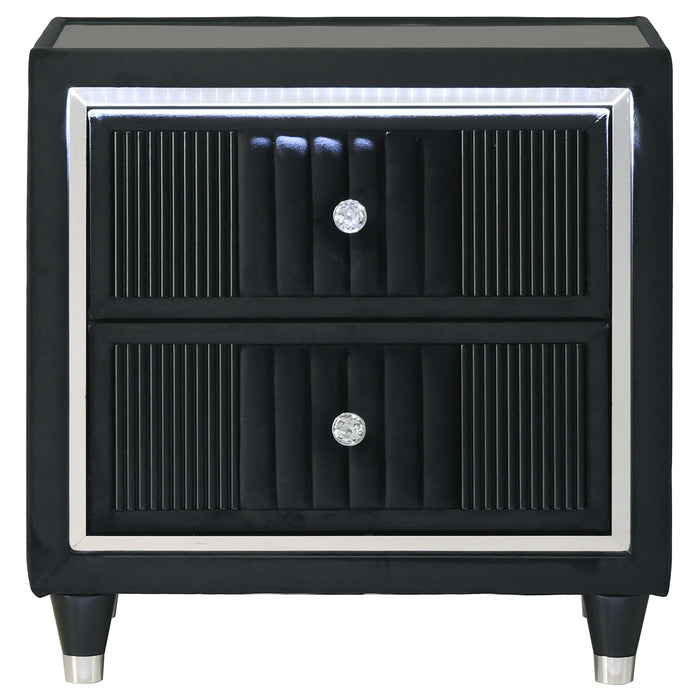 Ravenne Velvet Upholstered LED Nightstand