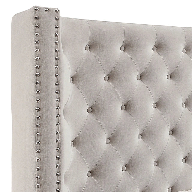 ROSABELLE E.King & Queen Bed, Black, Gray, & Ivory,
