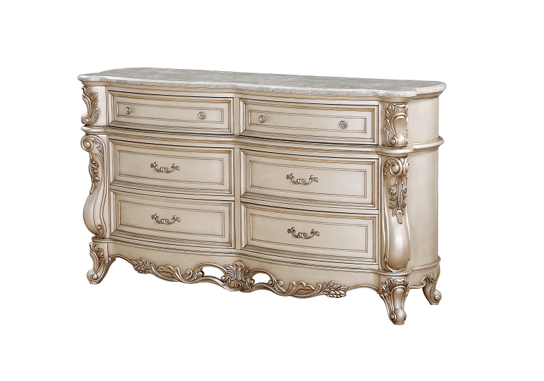 Gorsedd Marble & Antique White Dresser image