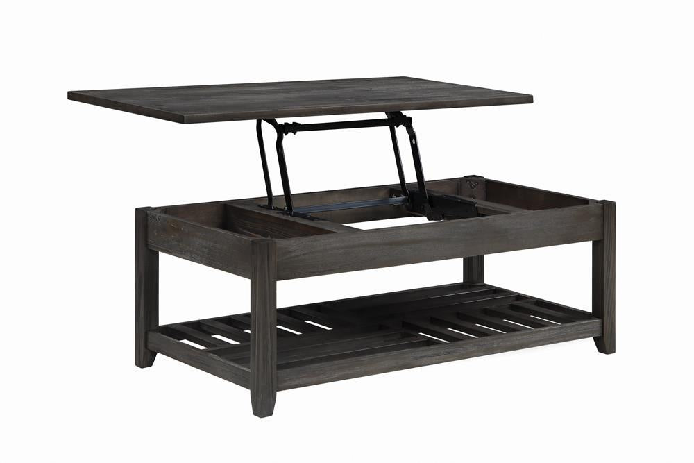 Cliffview Lift Top Coffee Table with Storage Cavities Grey