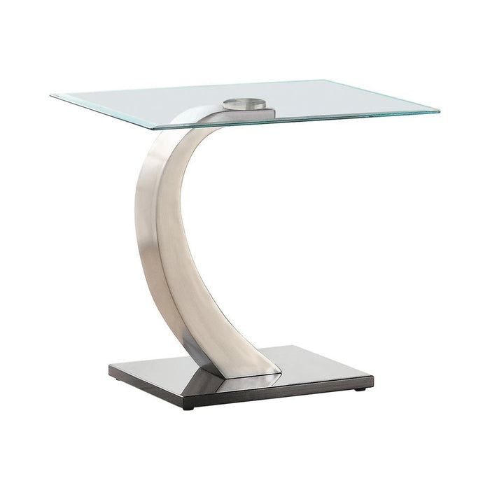 Pruitt Glass Top End Table Clear and Satin