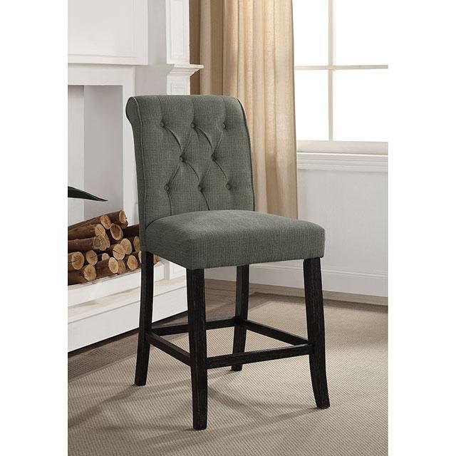 Izzy Gray/Antique Black Counter Ht. Chair, Gray (2/CTN)