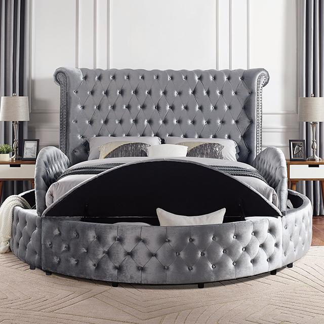 SANSOM E.King Bed, Gray