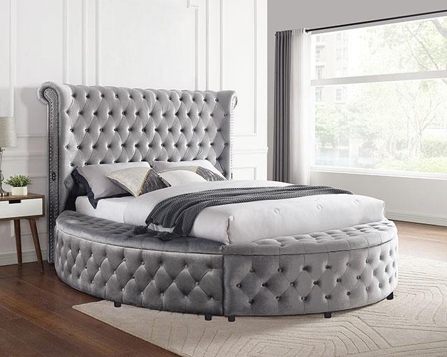 SANSOM Queen Bed, Gray