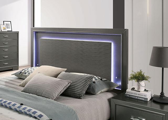 ALISON Cal.King, E.King, Full, Queen Bed, Dark Walnut