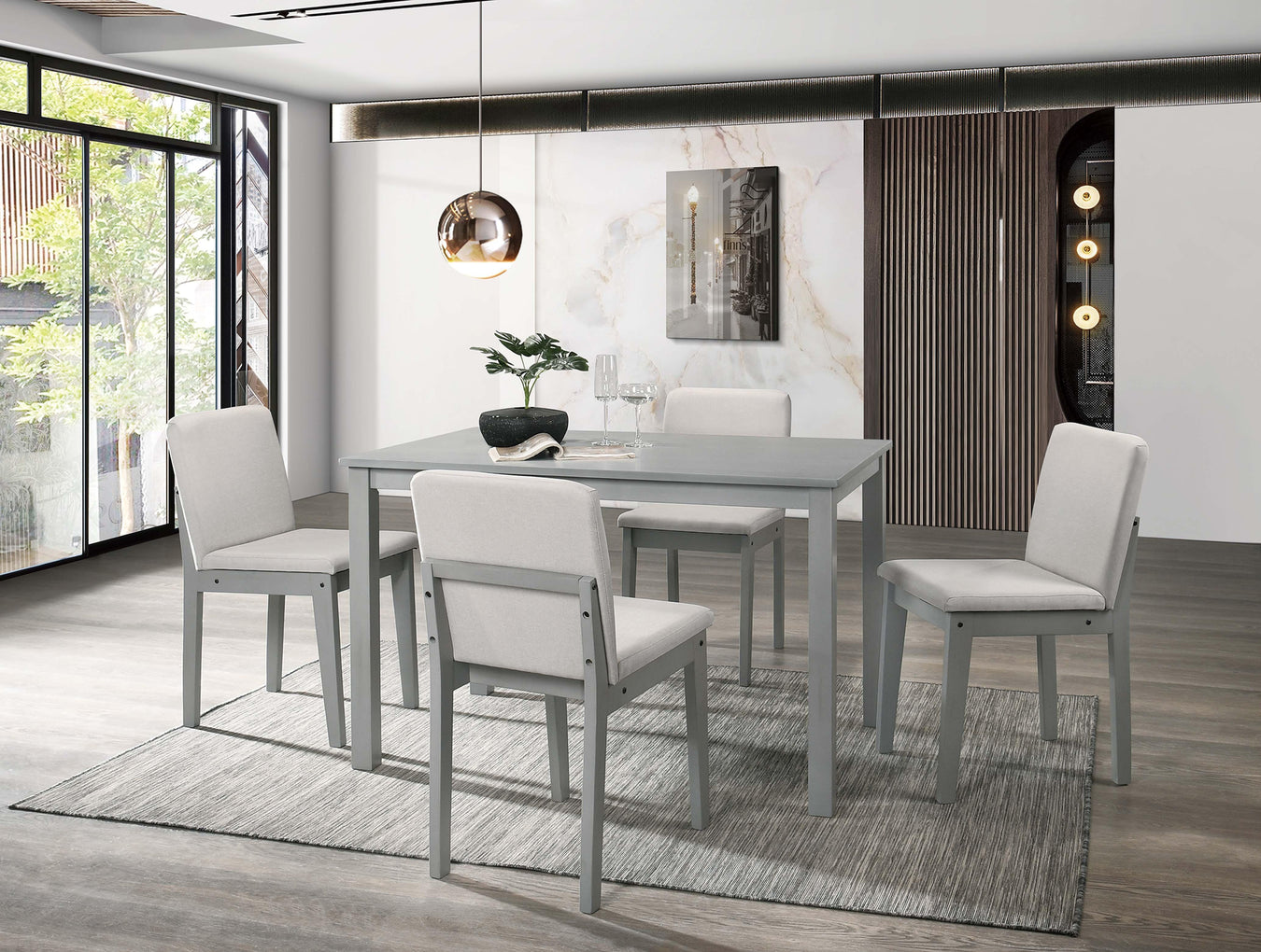 Beige Burlap and Grey Finish