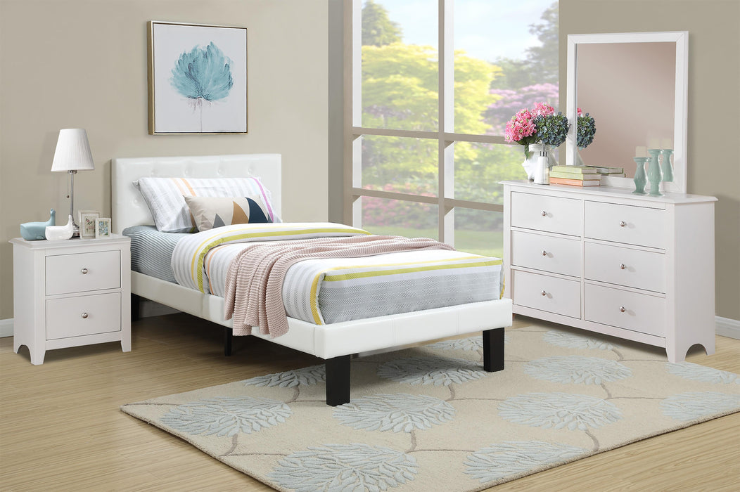 Chyuan Twin Bed in White / Espresso image