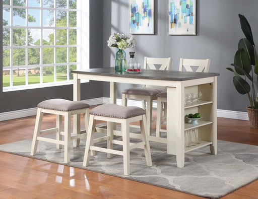 Minyou Counter Height Dining Table in White + Grey image