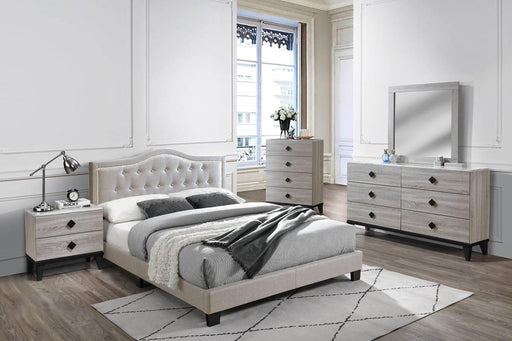 Chyuan Full Bed/Light Brown Burplap in Light Brown / Black image