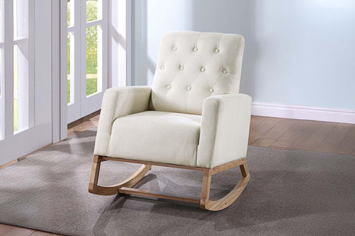 Bstfur Rocker Chair in Ivory Beige/Espresso image