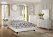 Chyuan Queen Bed/Pu-White in White / Espresso image