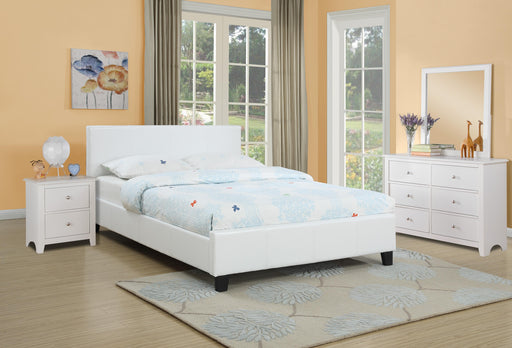 Chyuan Queen Bed-White Pu in White / Espresso image