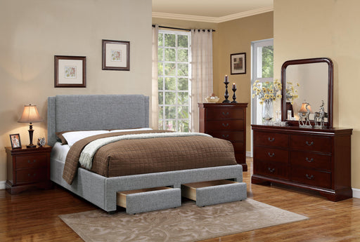 Liihcc Queen Bed/Stone Ash in Light Grey / Black image