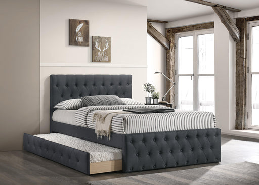 Liihcc Full Bed W/Trundle-Charcoal Burlap in Charcoal / Na image