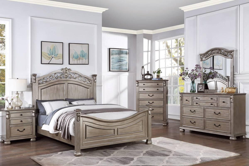 Mcraft Queen Bed in Antique Silver