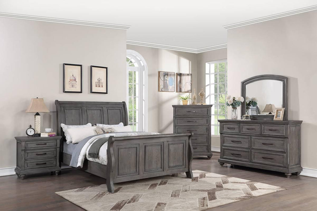 Mcraft Eastern King Bed in Antique Gray Oak