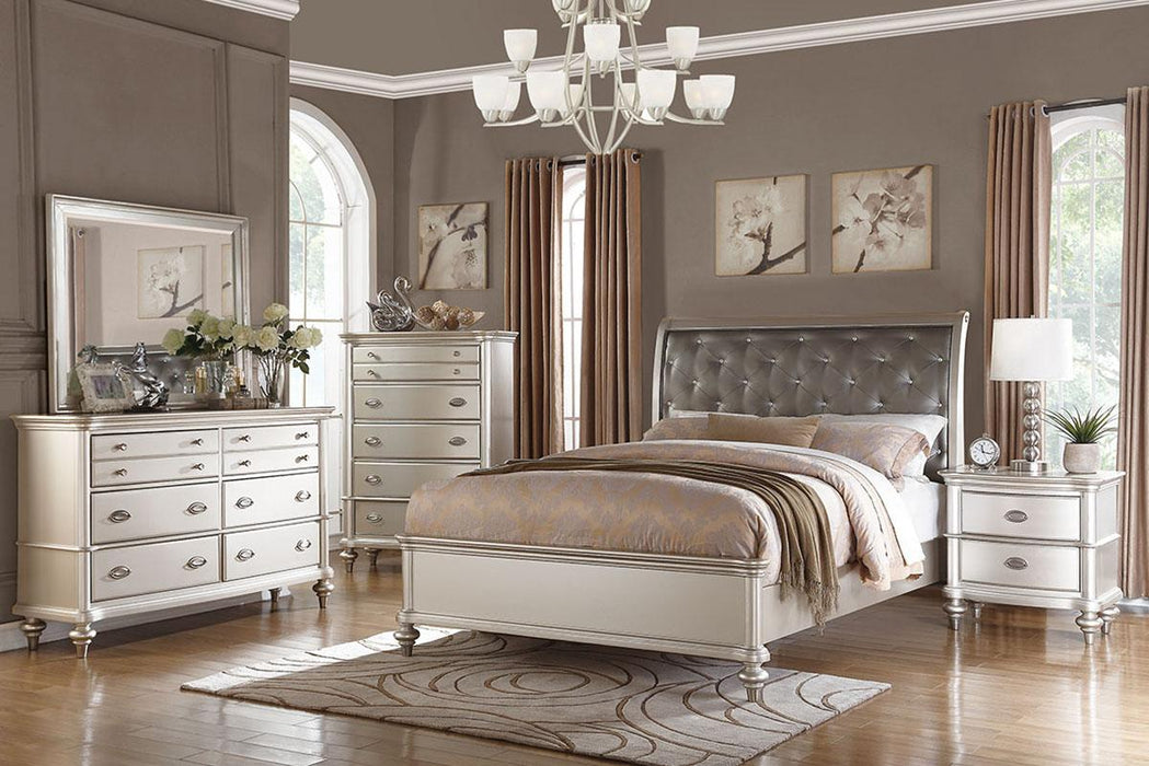 Mcraft Eastern King Bed/Silver Finish in Silver image