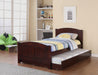 Mcraft Twin Bed W/Trundle-Cherry in Dark Cherry image