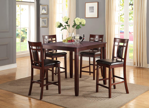 Minyou 5-Pcs Counter Height Dining Set in Cherry Finish image