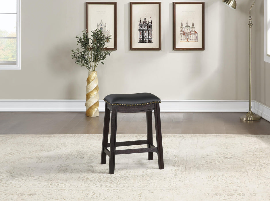 Sfvnco Counter Stool in Black Pu/Espresso Frame image