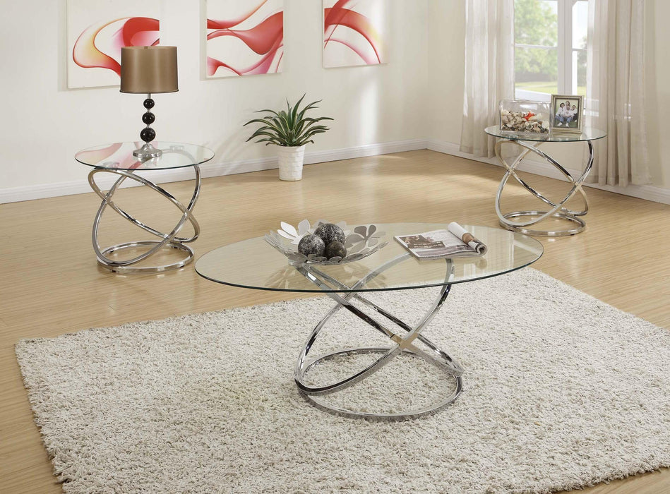 Tjitra 3-Pcs Coffee Table Set in Clear Chrome image