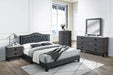 Chyuan Queen Bed/Charcoal Burplap in Charcoal / Black image